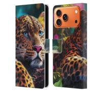 Head Case Designs Licenciado Oficialmente Michael David Ward Leopardo Reclinado Animales Funda de Cuero Tipo Cartera Compatible con Apple iPhone 17 Pro MAX