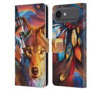 Head Case Designs Licenciado Oficialmente Michael David Ward Lobo Animales Funda de Cuero Tipo Cartera Compatible con Apple iPhone 17 Air