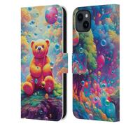 Head Case Designs Licenciado Oficialmente Michael David Ward Oso De Peluche en El País De Las Maravillas Arte Psicodélico Funda de Cuero Tipo Cartera Compatible con Apple iPhone 15 Plus