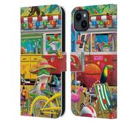 Head Case Designs Licenciado Oficialmente Michael David Ward Van Life Frog Arte Psicodélico Funda de Cuero Tipo Cartera Compatible con Apple iPhone 15 Plus