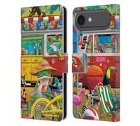 Head Case Designs Licenciado Oficialmente Michael David Ward Van Life Frog Arte Psicodélico Funda de Cuero Tipo Cartera Compatible con Apple iPhone 17 Air