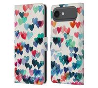Head Case Designs Licenciado Oficialmente Micklyn Le Feuvre Conexiones del corazón de Acuarela Patrones Funda de Cuero Tipo Cartera Compatible con Apple iPhone 17 Air