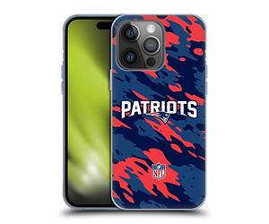 Head Case Designs Licenciado Oficialmente NFL Camou Logo de los Patriotas de Nueva Inglaterra Caso Funda de Gel Suave Compatible con Apple iPhone 14 Pro