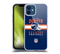 Head Case Designs Licenciado Oficialmente NFL Tipografía del Casco Denver Broncos gráficos Caso Funda de Gel Suave Compatible con Apple iPhone 12 / iPhone 12 Pro