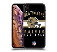 Head Case Designs Licenciado Oficialmente NFL Tipografía del Casco New Orleans Saints Gráficos Caso Funda de Gel Suave Compatible con Apple iPhone XR