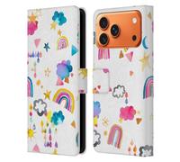 Head Case Designs Licenciado Oficialmente Ninola Sky Kids Fantasy Patrones de Acuarela Funda de Cuero Tipo Cartera Compatible con Apple iPhone 17 Pro MAX