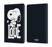 Head Case Designs Licenciado Oficialmente Peanuts Snoopy Woodstock Love Cover Camisetas Rock Carcasa de Cuero Tipo Libro Compatible con Kindle Paperwhite 1/2 / 3
