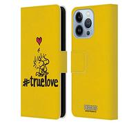Head Case Designs Licenciado Oficialmente Peanuts Woodstock Amor Verdadero Sellado con un Beso Carcasa de Cuero Tipo Libro Compatible con Apple iPhone 13 Pro