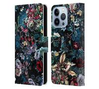Head Case Designs Licenciado Oficialmente Riza Peker Luz Nocturna Noche Floral Carcasa de Cuero Tipo Libro Compatible con Apple iPhone 13 Pro