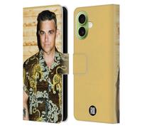 Head Case Designs Licenciado Oficialmente Robbie Williams Camisa Tiger Print Calendario Funda de Cuero Tipo Cartera Compatible con Apple iPhone 17