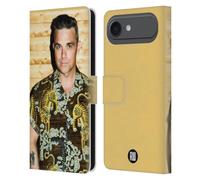 Head Case Designs Licenciado Oficialmente Robbie Williams Camisa Tiger Print Calendario Funda de Cuero Tipo Cartera Compatible con Apple iPhone 17 Air