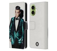 Head Case Designs Licenciado Oficialmente Robbie Williams Fondo Blanco Calendario Funda de Cuero Tipo Cartera Compatible con Apple iPhone 17