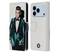Head Case Designs Licenciado Oficialmente Robbie Williams Fondo Blanco Calendario Funda de Cuero Tipo Cartera Compatible con Apple iPhone 17 Pro