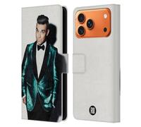 Head Case Designs Licenciado Oficialmente Robbie Williams Fondo Blanco Calendario Funda de Cuero Tipo Cartera Compatible con Apple iPhone 17 Pro MAX