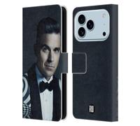 Head Case Designs Licenciado Oficialmente Robbie Williams Tux Estampado Calendario Funda de Cuero Tipo Cartera Compatible con Apple iPhone 17 Pro