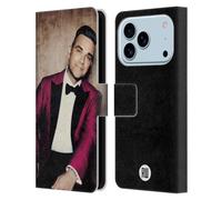 Head Case Designs Licenciado Oficialmente Robbie Williams Tux Magenta Calendario Funda de Cuero Tipo Cartera Compatible con Apple iPhone 17 Pro