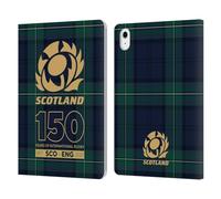 Head Case Designs Licenciado Oficialmente Scotland Rugby tartán 150 Aniversario Carcasa de Cuero Tipo Libro Compatible con Apple iPad Air 2020/2022