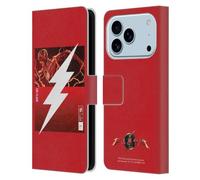 Head Case Designs Licenciado Oficialmente The Flash 2023 Logotipo De Barry Allen Gráficos Funda de Cuero Tipo Cartera Compatible con Apple iPhone 17 Pro