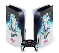 Head Case Designs Pegatina de vinilo con licencia oficial de Hatsune Miku Night Sky Graphics para videojuegos, compatible con Sony PlayStation 5 PS5 Disc Edition Console y controlador DualSense