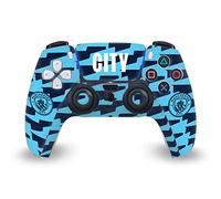 Head Case Designs Pegatina de vinilo con licencia oficial del Manchester City Man City FC City Logo Art Vinilo para placa frontal para juegos compatible con Sony PlayStation 5 PS5 DualSense Controller