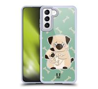 Head Case Designs Pug Animal con Descendencia Carcasa de Gel de Silicona Compatible con Samsung Galaxy S21 5G