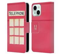 Head Case Designs Telephone Booth Mejores de Londres Carcasa de Cuero Tipo Libro Compatible con Apple iPhone 13 Mini