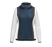 HEAD Club 25 Tech Sudadera con Capucha para Mujer, Azul Marino/Blanco