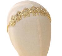 Head Coin Headdress Bride Wedding Headchain Women's Party Headpiece Traditional Jewelry para ocasiones especiales y festivales(Golden 1)