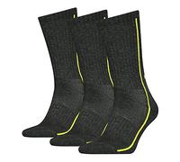 Head Crew Sock, Gris (Dark Grey/Lime), 39-42 (Pack de 3) Unisex Adulto
