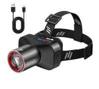 Head Lamps LED Rechargeable - Adjustable Headlights With 90 Degree Angle | ABS Material With Powerful 8W LED, Waterproof Design, Lightweight, Adjustable Brightness Ideal For Fishing, Running