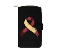 Head & Neck Cancer Awareness - Cartera larga de piel sintética para mujer, organizador de mano para oficina y viajes