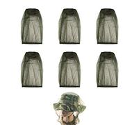 Head Net Face Mesh con agujeros extrafinos, Mosquito Hat Mask Head Cover para acampar Senderismo Pesca Protección contra insectos Insectos Abeja Mosquitos 6 Piezas