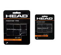 Head Prestige Pro Overwrap Grip, Unisex Adulto, Negro, M & Prestige Pro Cinta de Agarre, Unisex Adulto, Negro, Talla única