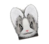 Head Rabbits - Disfraz de disfraz de Halloween, máscaras, accesorios de disfraz para niños y adultos, accesorios de disfraz de Halloween, gris oscuro, Talla única