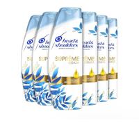 Head & Shoulders Champú Hidratante Supreme Moisture Caspa Champú para Cabello Suave 6 x 400 ml, Paquete de 6