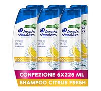Head & Shoulders Citrus Fresh Champú anticaspa para cabello graso hasta protección contra la caspa para la piel y el cabello, clínicamente probado, dermatológicamente probado, 225 ml x 6
