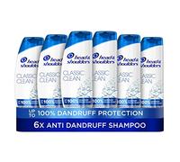 Head & Shoulders Classic Clean Champú para caspa, clínicamente probado, paquete de 6 x 250 ml