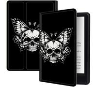 Head Skull Butterfly - Funda para tablet Kindle Fire HD 8 y Fire HD 8 Plus (2024/2022/2020 lanzada 14ª/12ª/10ª generación), funda delgada de piel sintética con soporte plegable y apagado automático