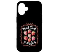 Head Start is My Jam Strawberry Teacher Pre-k Student Funny Carcasa para iPhone 16
