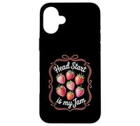 Head Start is My Jam Strawberry Teacher Pre-k Student Funny Carcasa para iPhone 16 Plus