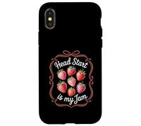 Head Start is My Jam Strawberry Teacher Pre-k Student Funny Carcasa para iPhone X/XS