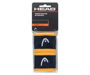 HEAD Unisex Adult Wristband Striped 2.5, Navy/Banana, 2.5"