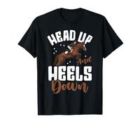 Head Up and Heels Down Funny Equestrian Horse Riding Camiseta