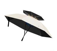 Head Up - Gorra de pesca con gran diámetro de 96 cm y diseño transpirable para un uso cómodo durante los días de verano, color negro (110 mm, beige)