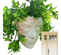 Head Wall Planter | Resin Face Planter Pot | Wall Mounted Flower Pot, Succulent Wall Planter, Indoor Outdoor Flowerpot, Home Flower Pot, Cute Plants Vase, Porch Flower Planter, Balcony Flower Pot