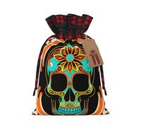 Head With Flowers On Head - Bolsa con cordón impreso para festividades, para envolver festivales, almacenamiento y uso en fiestas