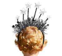 Headband Tiara - 32x20.4x2cm New Year Headband, Glitter 2026 Headwear | Gold Tassel Sequins Hair Headbands For Christmas Eve Party Birthday Office School Costume Women Couples Family