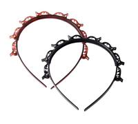 Headband with Clips, Butterfly Clip Headband, Clip Headband, 90s Headband, Fashion Versatile Hair Clip Styling Accessory Tools for Women (1*Black+1*Red)
