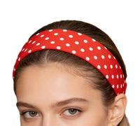 Headbands for Women - Red Non-Slip Elastic Hairband, 21x7cm Size, Comfortable Workout Gym Running Sports Yoga Basketball Football Soccer Spa Makeup Washing Face Accessory