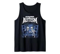 Headbangers para Autismo, Esqueleto, Mosh Pit Altavoces ruidosos Rock Camiseta sin Mangas